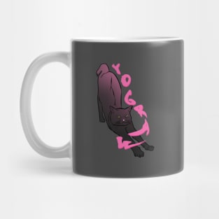 YOG-RAWW (black cat doing yoga) Mug